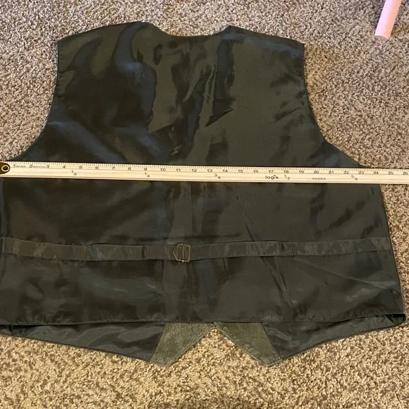 Vintage Size XL John Ashford Men's Charcoal Suede Vest - Picture 10 of 11